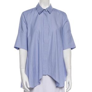Prose & Poetry short sleeve striped oversized button up‎ shirt in blue